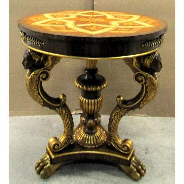 Maitland-Smith Egyptian Revival Dining Table With Winged Creatures Claw Feet 1980s For Sale - Image 11 of 18