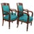 19th Century Mahogany Wood Framed / Upholstered Armchair Set For Sale - Image 4 of 13
