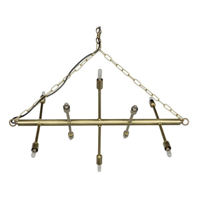 NOIR Sperato Chandelier, Antique Brass For Sale