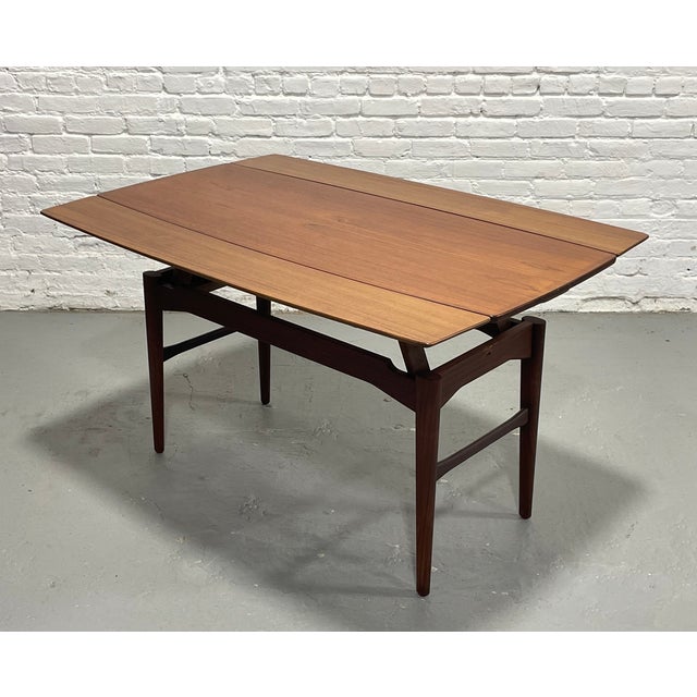 Mid Century Modern Danish Convertible Coffee Table - Desk - Dining Table – Vintage Space Saving Furniture for Small Spaces & Apartments For Sale - Image 15 of 15