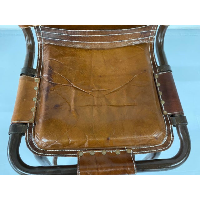 Brown 1950s Mid Century Barstools - a Pair For Sale - Image 8 of 10