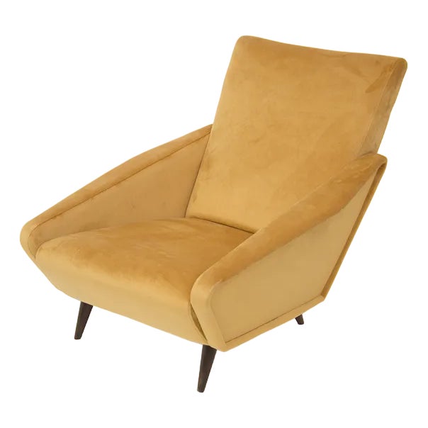 Set of Distex Armchairs in Yellow Velvet by Gio Ponti for Altamira, 1953 For Sale