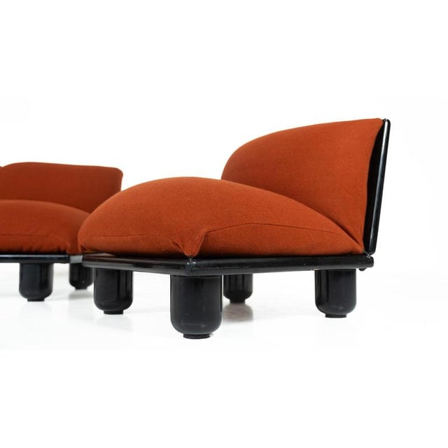 Maroon Blop Modular Sofa attributed to Carlo Bartoli for Rossi Di Albizzate, Italy, 1970s, Set of 4 For Sale - Image 8 of 18