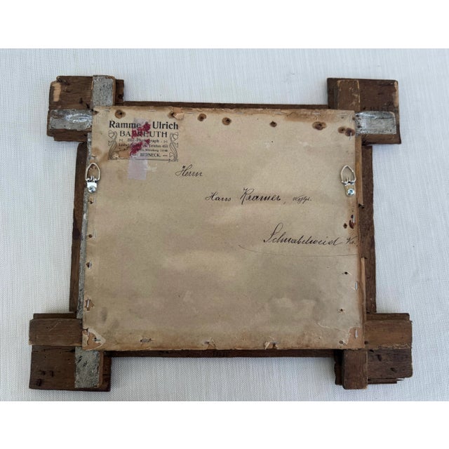 Newly Created Artwork by Erica Everage With Antique Wood Tramp Art Frame With Modern Erica Everage Art Drawing-Abstracted Figurative Conte on Paper For Sale - Image 11 of 12