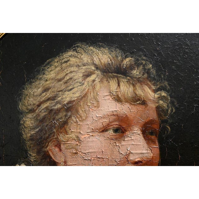 Black Portrait, Mid-1800s, Oil Painting, Framed For Sale - Image 8 of 18