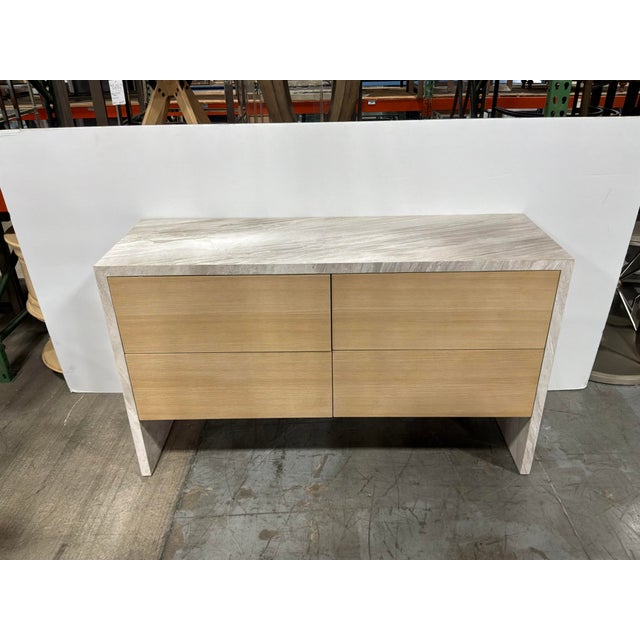 Baker Resort Collection Lido Dresser. Marble top and sides, unfinished front. 4 drawers. As is. Original Retail $13,491....