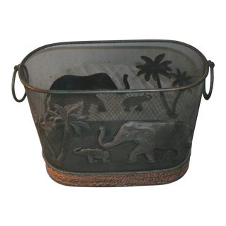 Elephant Safari Themed Magazine Storage Bucket For Sale