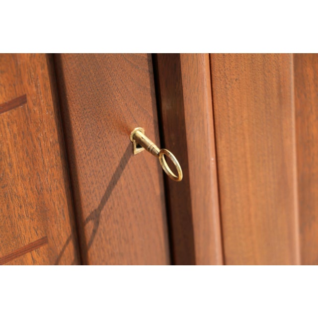 1970s Dunbar Mid-Century Modern Walnut Credenza / Sideboard With Travertine Top For Sale - Image 14 of 18