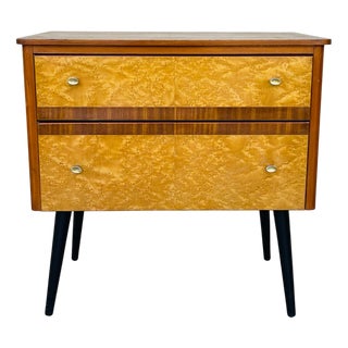 Vintage Maple Burl Chest of Drawers from Lebus, 1960s For Sale