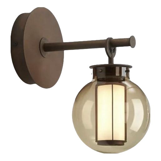 Bronze-Amber Glass Bai A Di Di Diffuser Wall Lamp by Neri and Hu for Parachilna For Sale