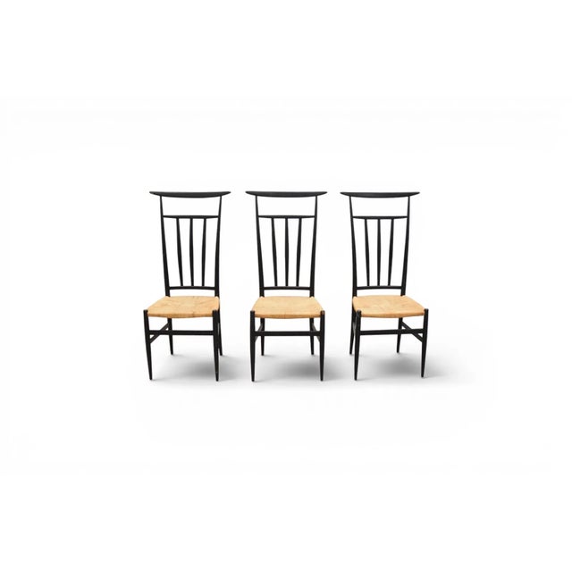 Mid-Century Modern Mid-Century Ebonized Chiavari Style High-Back Chair For Sale - Image 3 of 14