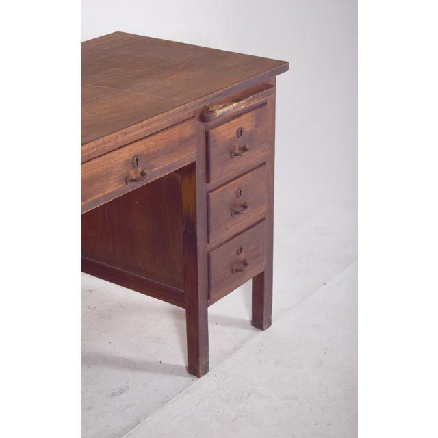 Mid-Century Portuguese Desk in Wood from Olaio, 1950s For Sale - Image 6 of 14