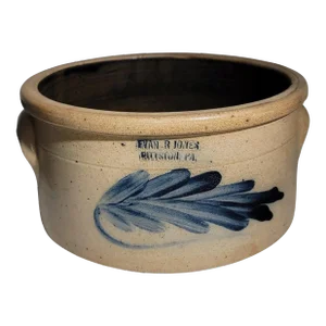 19Thc Decorated Stone Ware From Evan Jones Cake Crock
