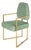 Perspective Dining Chair in Golden Bath and Green Velvet from Insidherland For Sale
