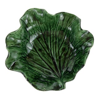Majolica Lettuce Leaf Bowl For Sale