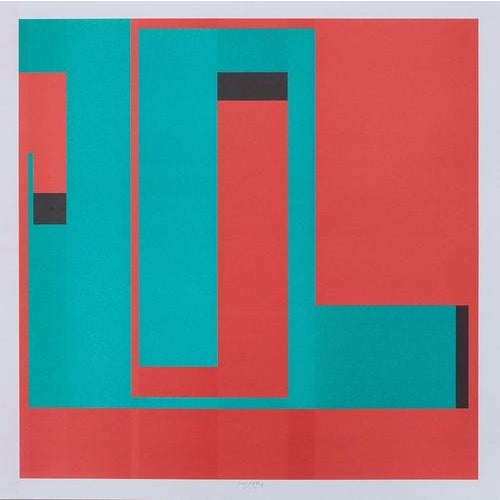 Negative - Positive is an original print realized by Bruno Munari in 1993. Mixed colored lithograph Hand-signed and...