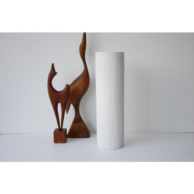 White Mid-Century Modern Op-Art Studio Line Bisque Porcelain Vase by Werner Schreib for Rosenthal, 1960s For Sale - Image 8 of 11
