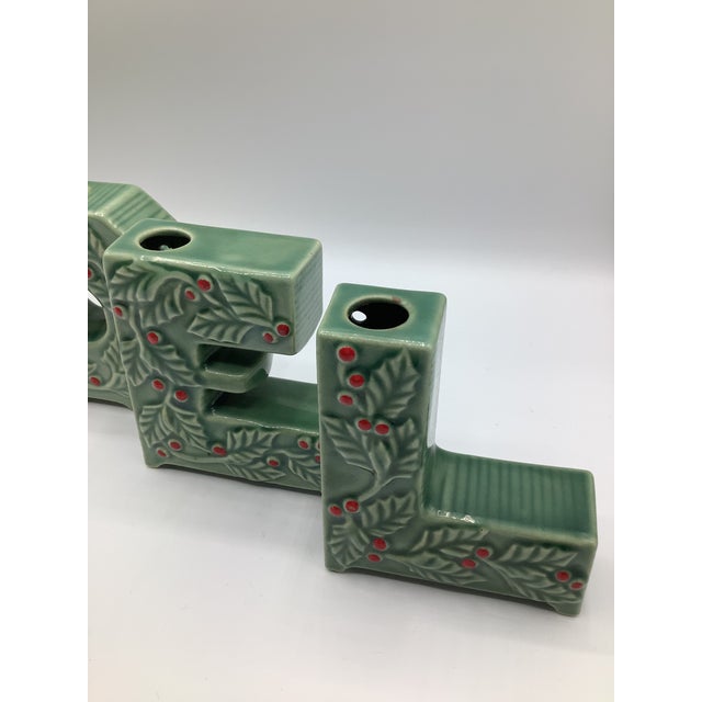 1950s Vintage Ceramic Christmas Noel Letters Candle Holders Lipper and Mann Japan - Set of 4 For Sale - Image 5 of 8