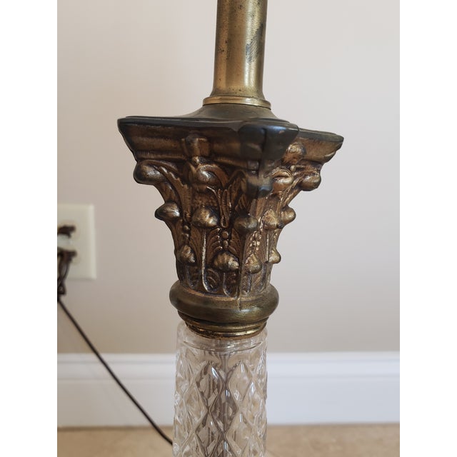 Mid 20th Century Westwood Hollywood Regency Glass and Brass Column Lamps For Sale - Image 11 of 17