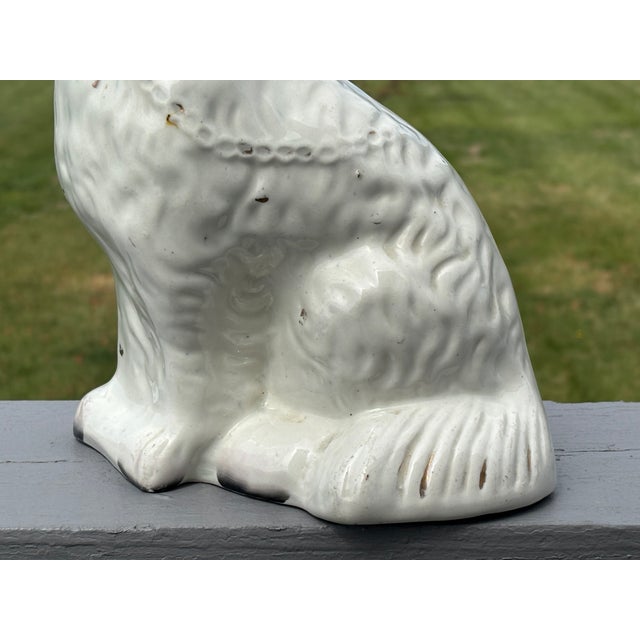 19th C. Staffordshire Porcelain Spaniel Dog Figurine - 9.5" Tall For Sale - Image 6 of 8
