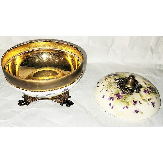 George Guerin Late 19th Century Limoges Covered Compote Jar For Sale - Image 4 of 7