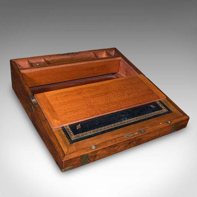 Traditional Antique Writing Slope, English, Walnut, Correspondence Box, Regency, Circa 1825 For Sale - Image 3 of 12