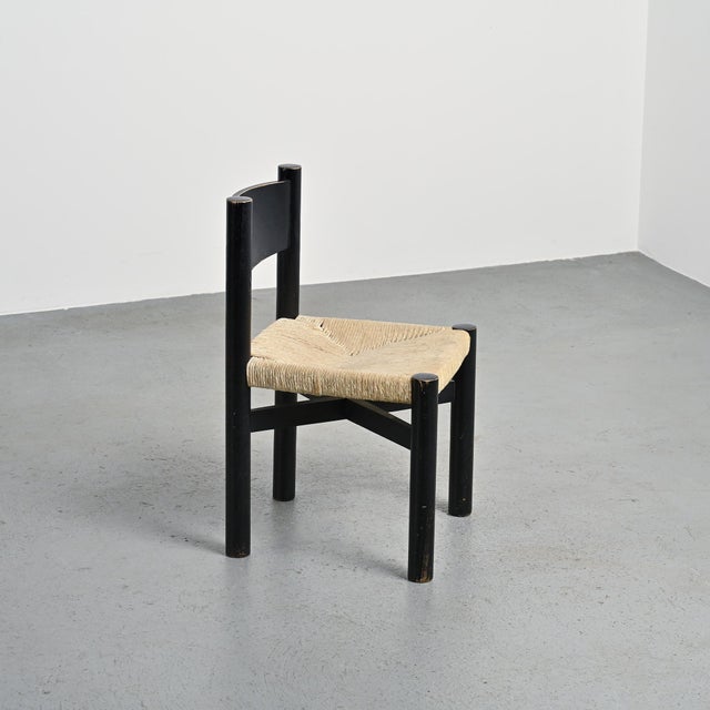 Charlotte Perriand Black Meribel Chair by Charlotte Perriand for Steph Simon, 1960 For Sale - Image 4 of 12