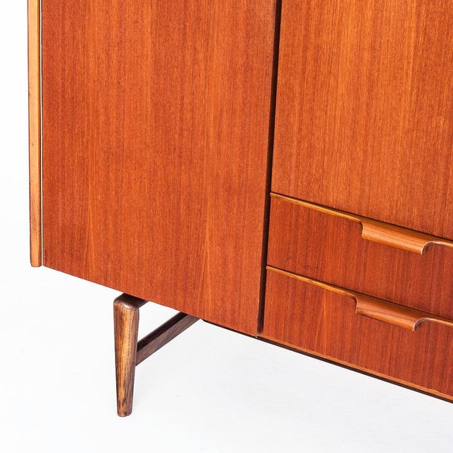 Brown Mid-Century Scandinavian Four-Door Wardrobe in Teak, France, 1960s For Sale - Image 8 of 18
