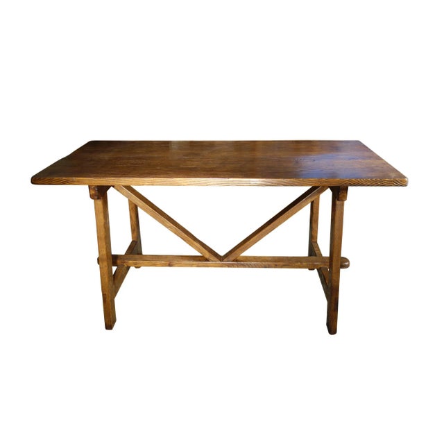 Contemporary 17th Century Style Antique Reproduction Italian Chestnut Capretta Writing Desk For Sale - Image 9 of 12