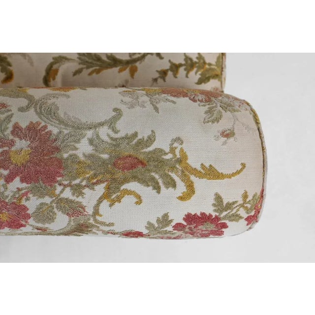 Wood French Floral Lounge Chair For Sale - Image 7 of 12