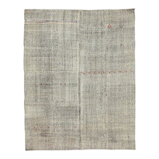 Mid 20th Century Vintage Gray Modern Kilim Rug For Sale