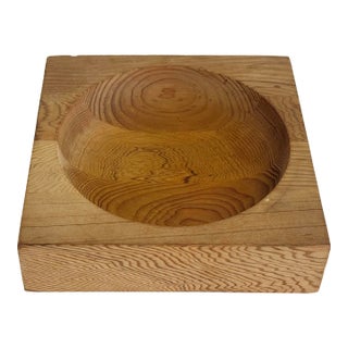 Vintage Carved Wood Catchall Bowl For Sale