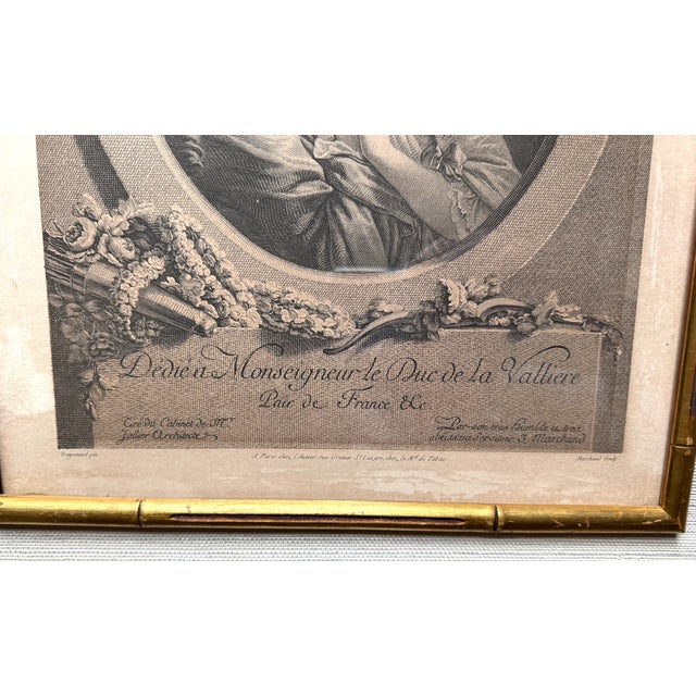Late 18th Century 18th Century French Rococo Engravings of Fragonard Le Baiser (The Kiss) and Le Baiser Derobe The Stolen Kiss - Pair For Sale - Image 5 of 6