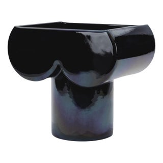 Cnosso Iridescent Black Ceramic Vase by Kazuhide Takahama for Cassina For Sale
