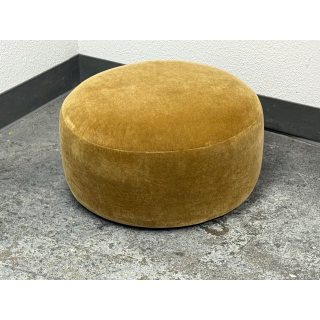 Bespoke Mohair Brown Sugar Ottoman For Sale - Image 9 of 12