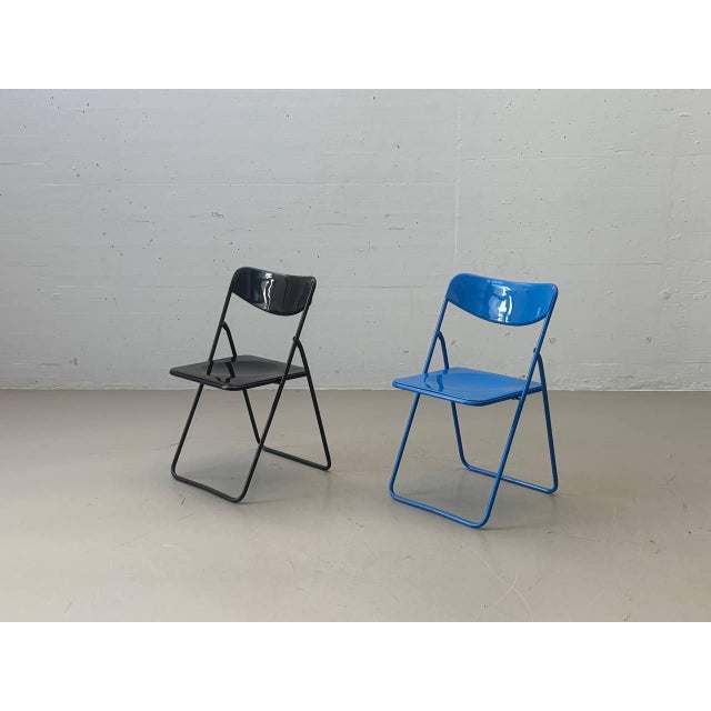 Black Vintage Ted Folding Chairs by Niels Gammelgaard for Ikea, 1970s, Set of 4 For Sale - Image 8 of 18