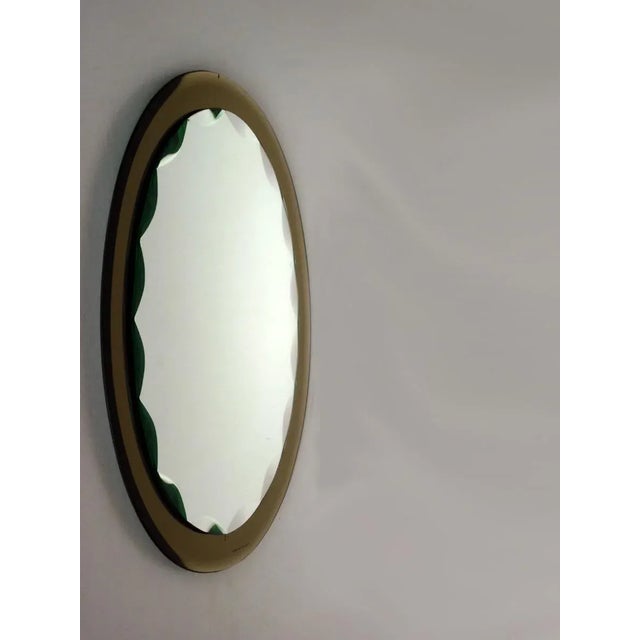1950s Mid-Century Italian Cut Crystal Glass Mirror from Fontana Arte, 1950s For Sale - Image 5 of 5