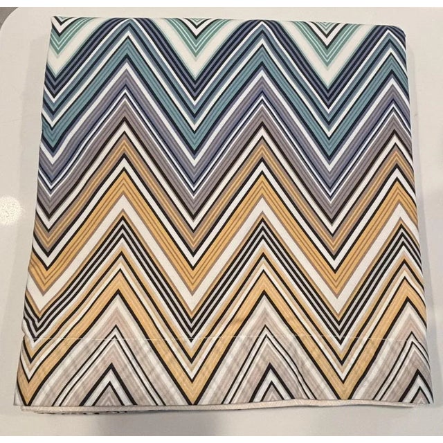 New Missoni Trevor Aqua Blue Queen Duvet Cover & Shams Set Made In Italy New – a stunning and rare Missoni Trevor 160...