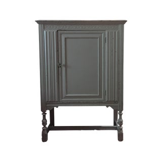 Whitewashed Console or Linen Closet For Sale