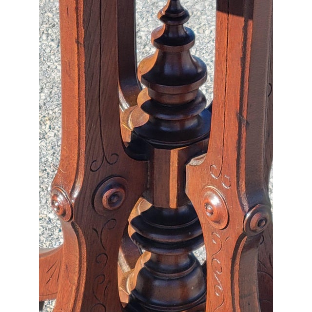 19th Century American Victorian Marble Side Table For Sale - Image 9 of 18