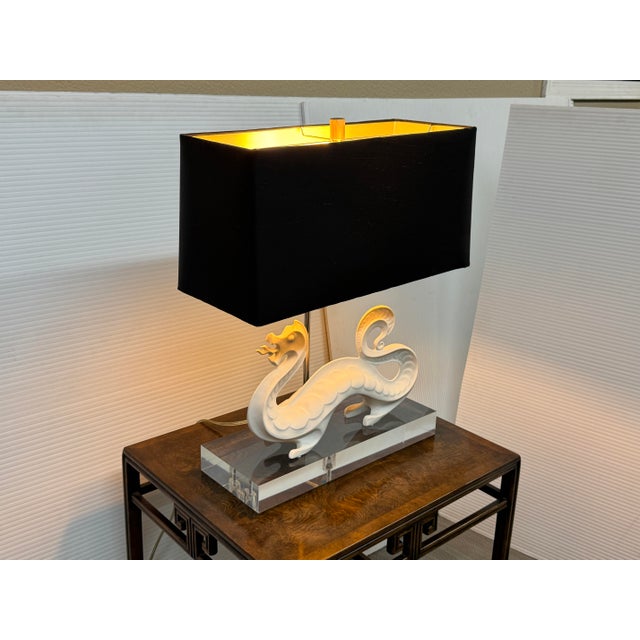 2010s Jonathan Adler Porcelain Dragon Table Lamp For Sale - Image 5 of 12