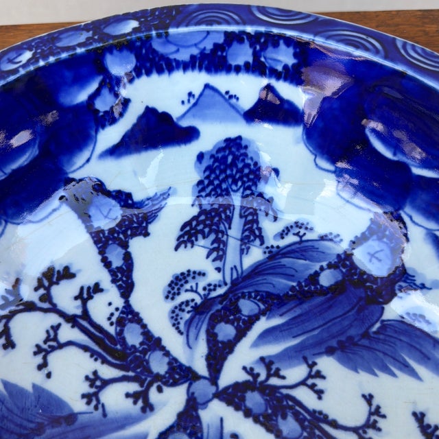 Ceramic Antique Japanese Arita Porcelain Blue Decorated Bowl, Late Edo Period, Circa 1880–1900 For Sale - Image 7 of 12