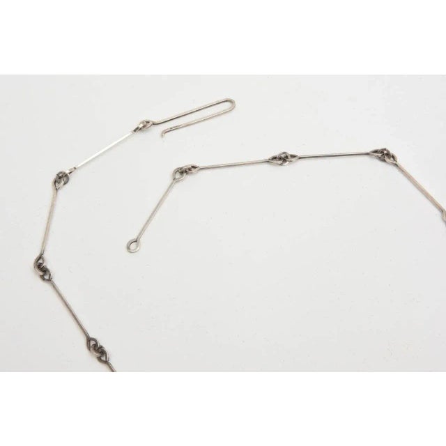 1970s Vintage Bjorn Weckstrom for Lapponia Sculptural Sterling Silver & Resin Necklace For Sale - Image 5 of 10