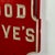 Wood Vintage Wooden "Wood Stove's" Advertising Trade Sign in Bright Red & Black Stove For Sale - Image 7 of 8