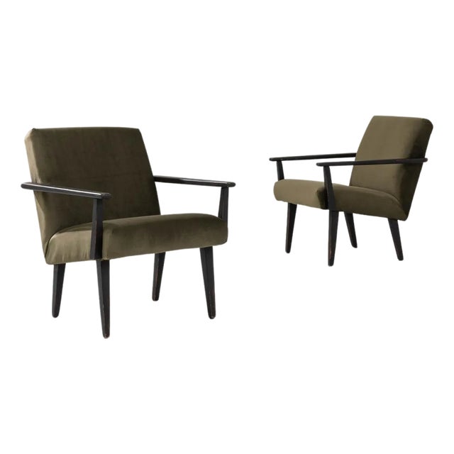 1960s Czech Upholstered Armchairs, a Pair For Sale