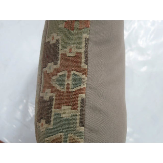 Tribal Geometric Turkish Kilim Pillow For Sale - Image 3 of 3