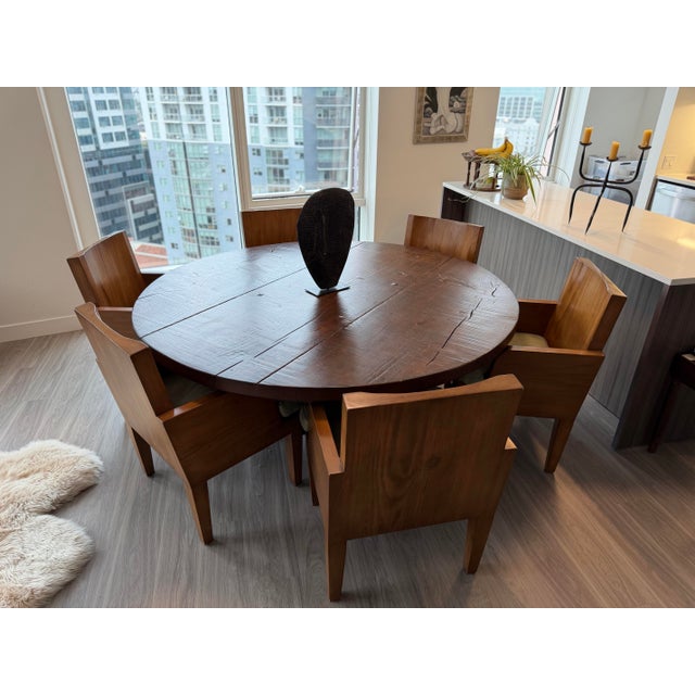 Mimi London Custom Dining Chairs, Set of Six, Solid Wood, Green Suede Seats For Sale - Image 9 of 13