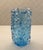 Contemporary Studio a by Global Views Tall Quilted Hand-Blown Polish Art Glass Vase in Light Blue For Sale - Image 3 of 12
