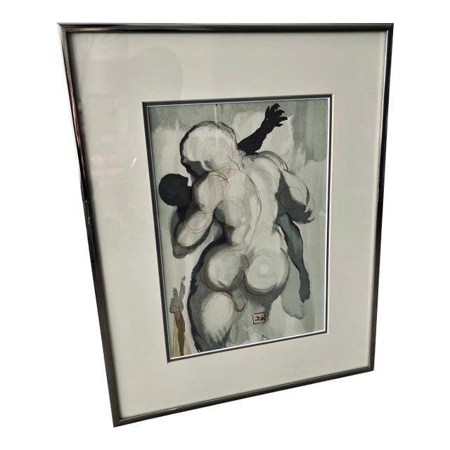 1980s Salvador Dali 'Purgatory Canto 6, the Divine Comedy Framed Vintage Reproduction Print For Sale