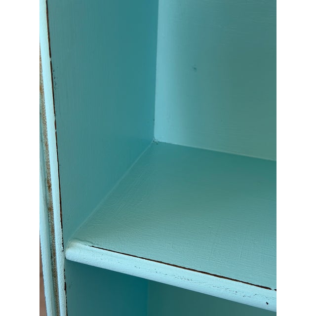 Folk Art Vintage Grandfather Clock Bookcase With Seashell Mosaic Coastal Folk Art For Sale - Image 3 of 12